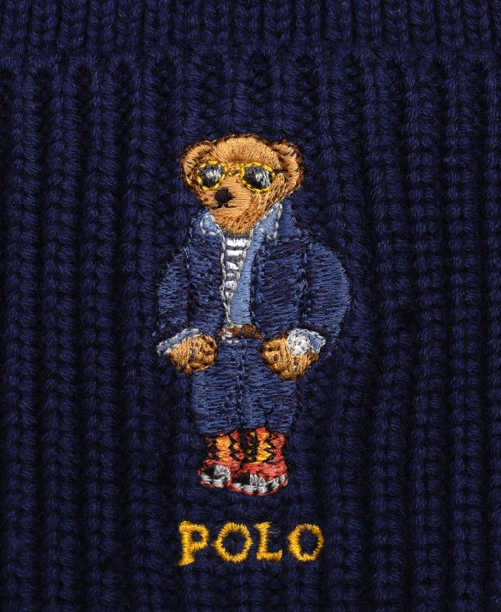 POLO RALPH LAUREN Cricket Bear Beanie In Newport Navy Product Image