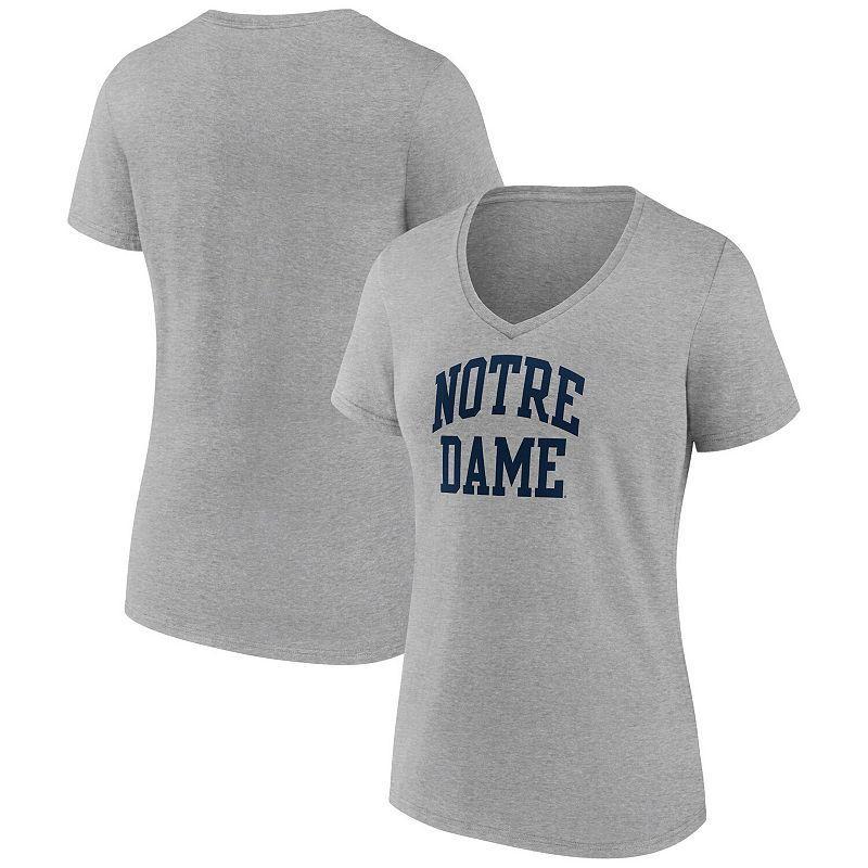 Womens Fanatics Branded Heather Gray Notre Dame Fighting Irish Basic Arch V-Neck T-Shirt Product Image