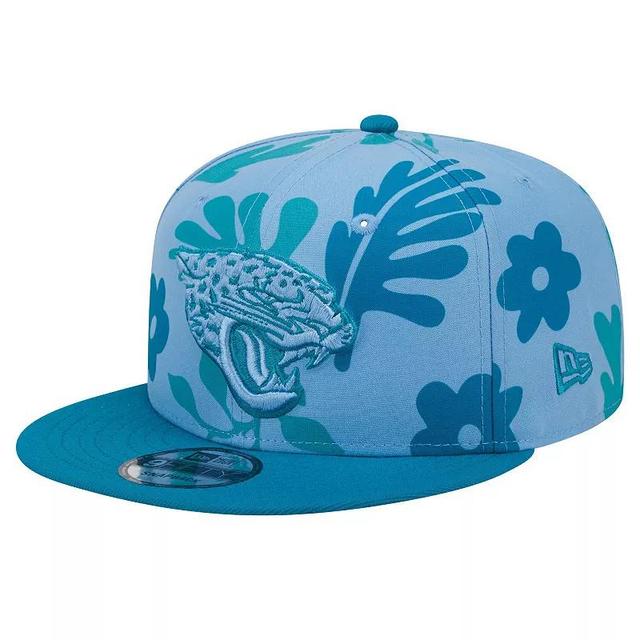 Mens New Era Teal Jacksonville Jaguars Leafy 9FIFTY Snapback Hat Product Image