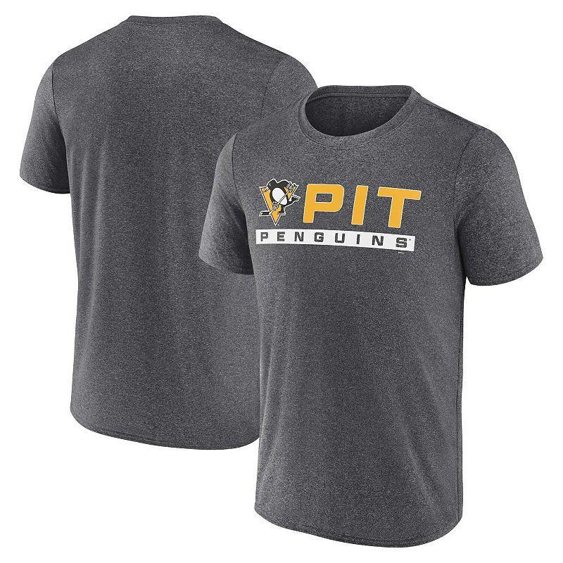 Mens Fanatics Branded Heather Charcoal Pittsburgh Penguins Playmaker T-Shirt Product Image