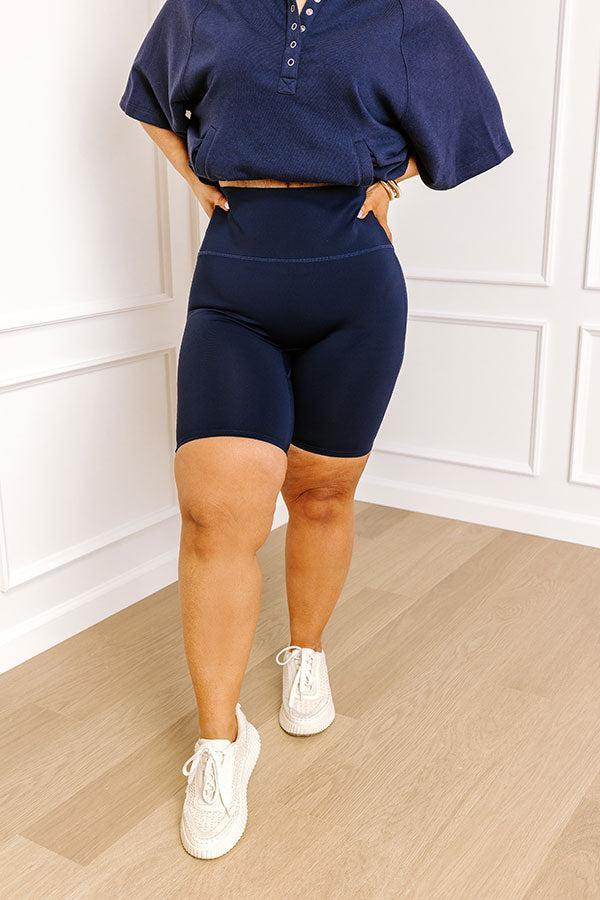 Daily Basis Biker Shorts In Navy Curves Product Image