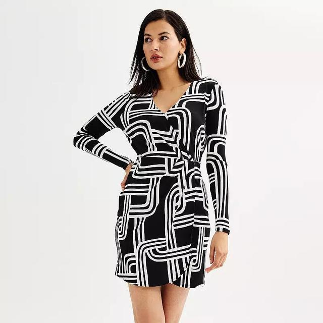 Womens Nine West Long Sleeve Wrap Dress Product Image