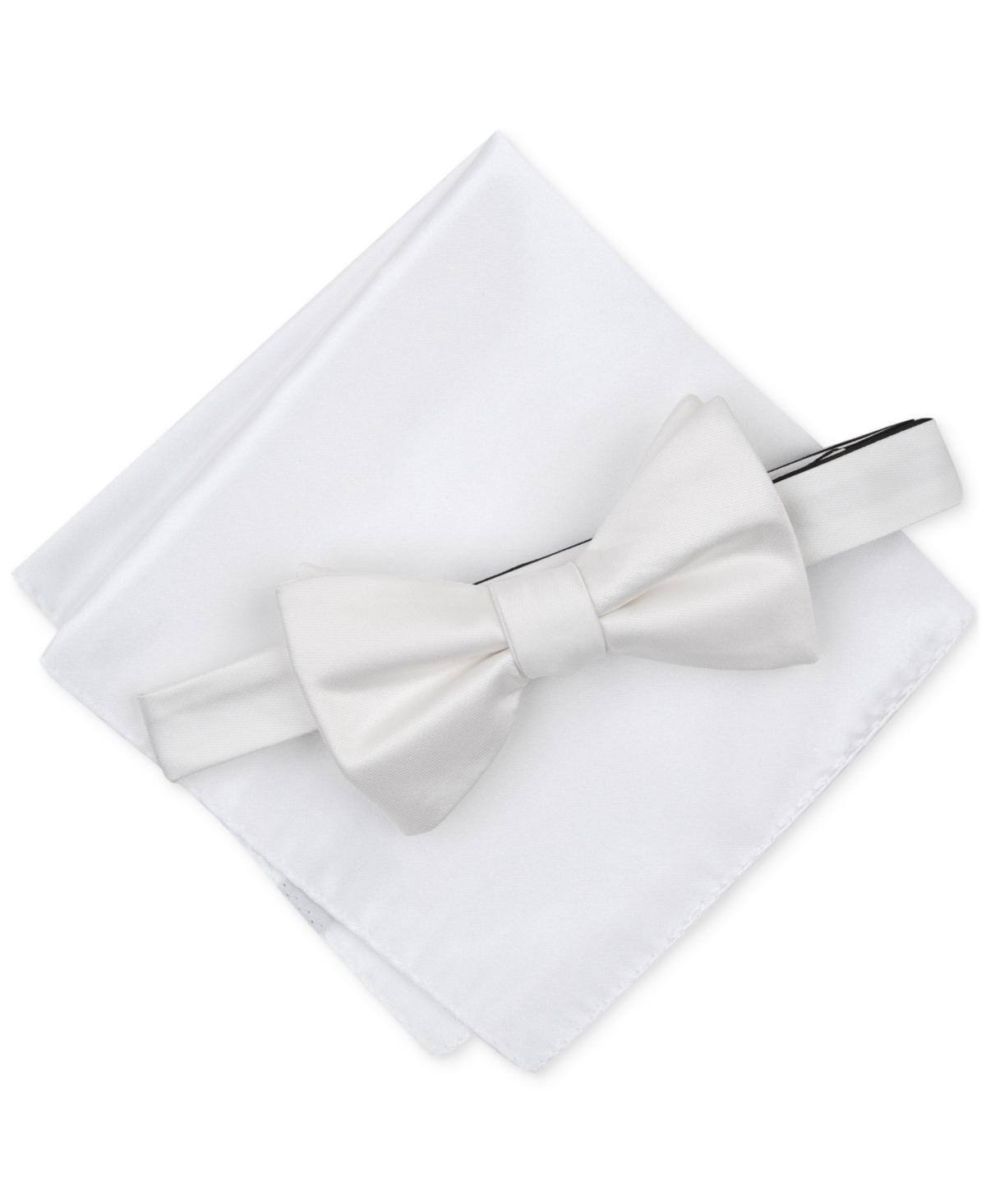 Alfani Mens Solid Texture Pocket Square and Bowtie, Created for Macys Product Image