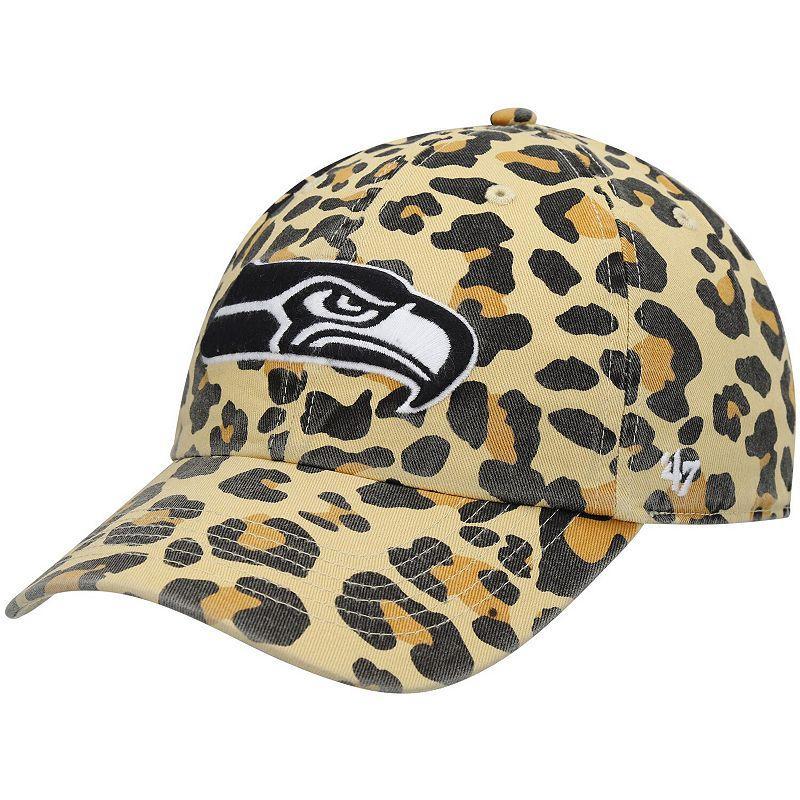 Womens 47 Tan Seattle Seahawks Bagheera Clean Up Allover Adjustable Hat Product Image