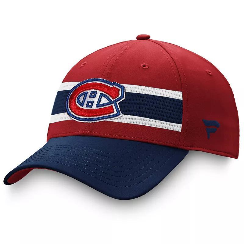 Mens Fanatics Branded Red/Blue Montreal Canadiens 2020 NHL Draft Authentic Pro Flex Hat Product Image