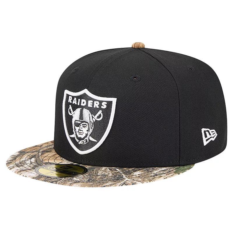 Mens New Era Black Las Vegas Raiders Active Two-Tone Camo 59FIFTY Fitted Hat Product Image