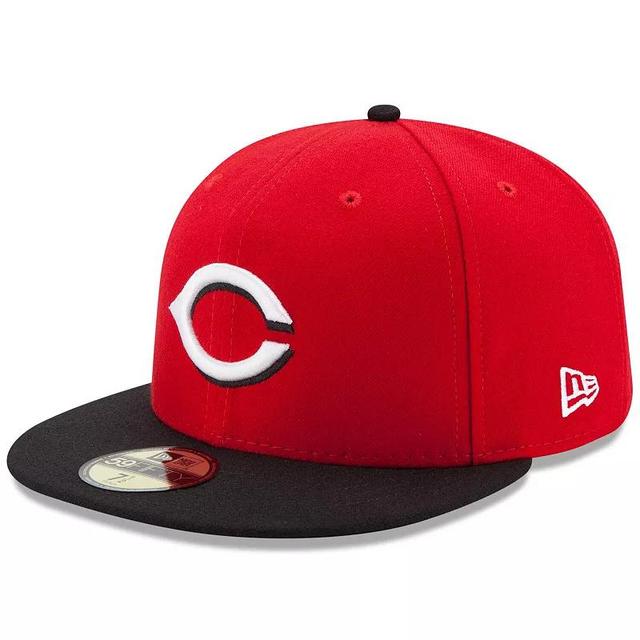 Mens New Era Red/Black Cincinnati Reds Road Authentic Collection On-Field 59FIFTY Fitted Hat Product Image