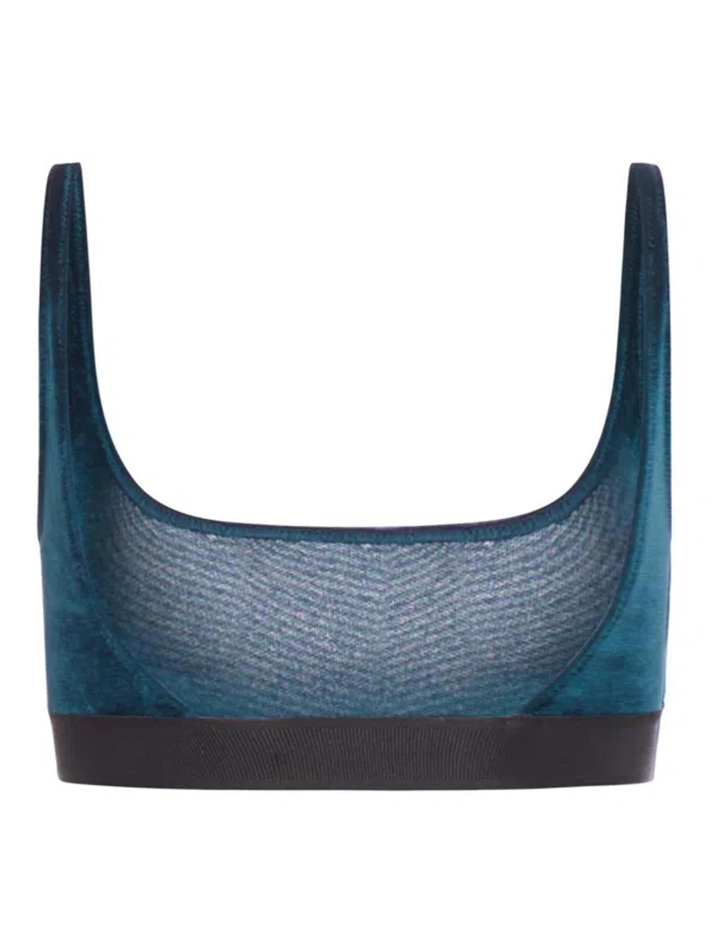 TOM FORD Stretch Velour Signature Bralette In Green Product Image