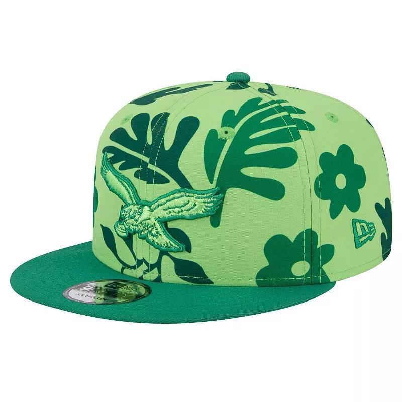 Mens New Era Light Green Philadelphia Eagles Leafy 9FIFTY Snapback Hat Product Image