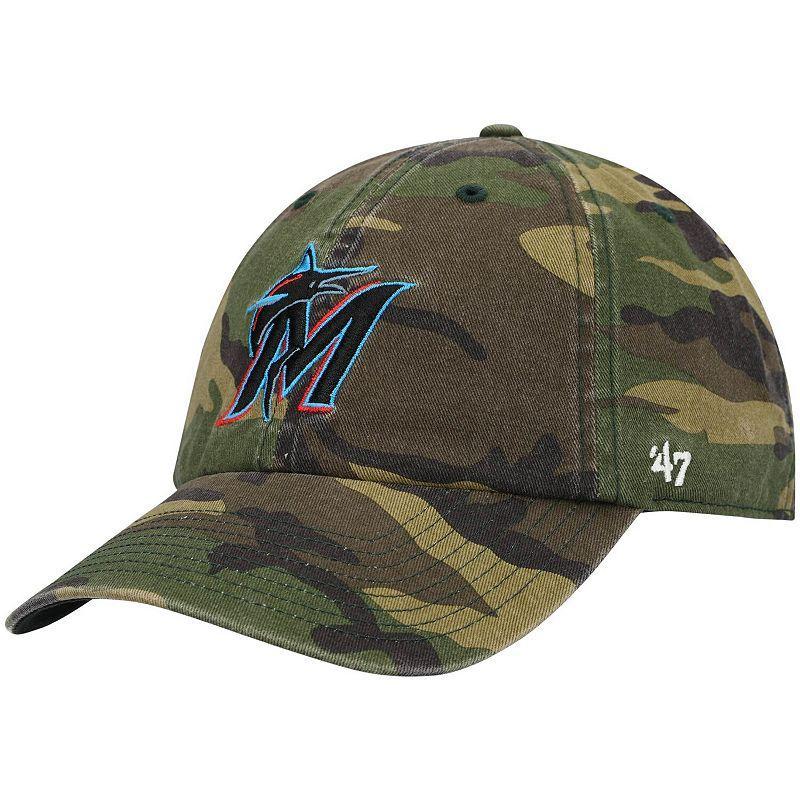 Mens 47 Camo Miami Marlins Team Clean Up Adjustable Hat Product Image