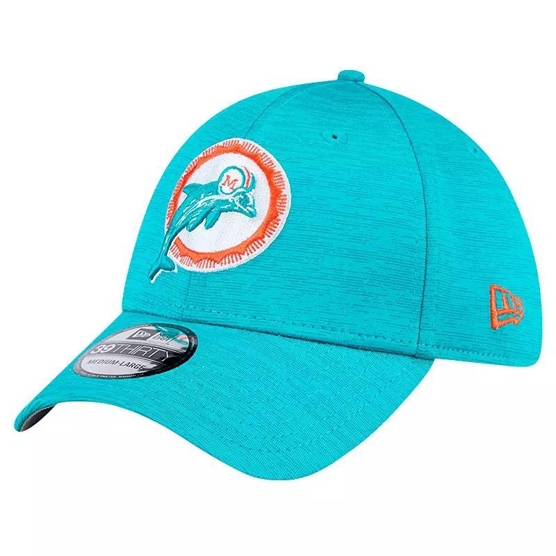 Mens New Era Aqua Miami Dolphins Throwback Active Tech 39THIRTY Flex Hat Turquoise A Product Image