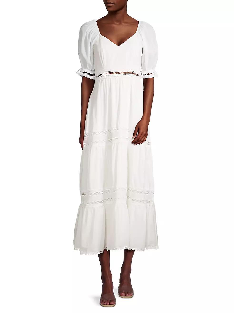 Isabella Puff-Sleeve Cotton Midi-Dress Product Image