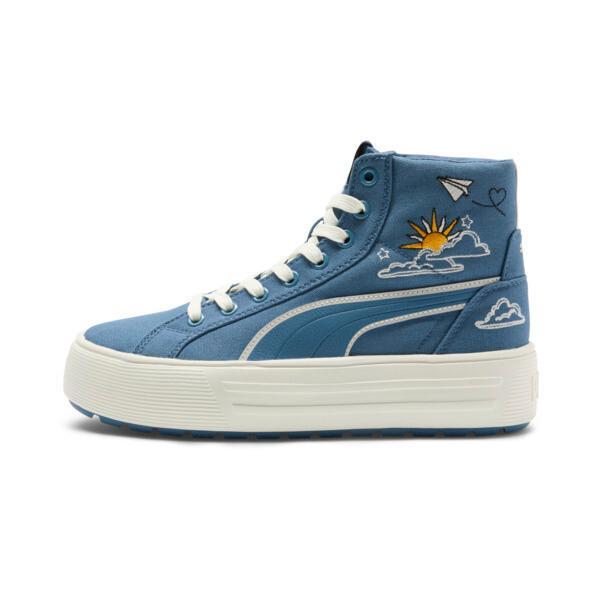 PUMA Kaia 2.0 Mid Novelty Women's Sneakers in Blue Horizon/Frosted Ivory/White Product Image