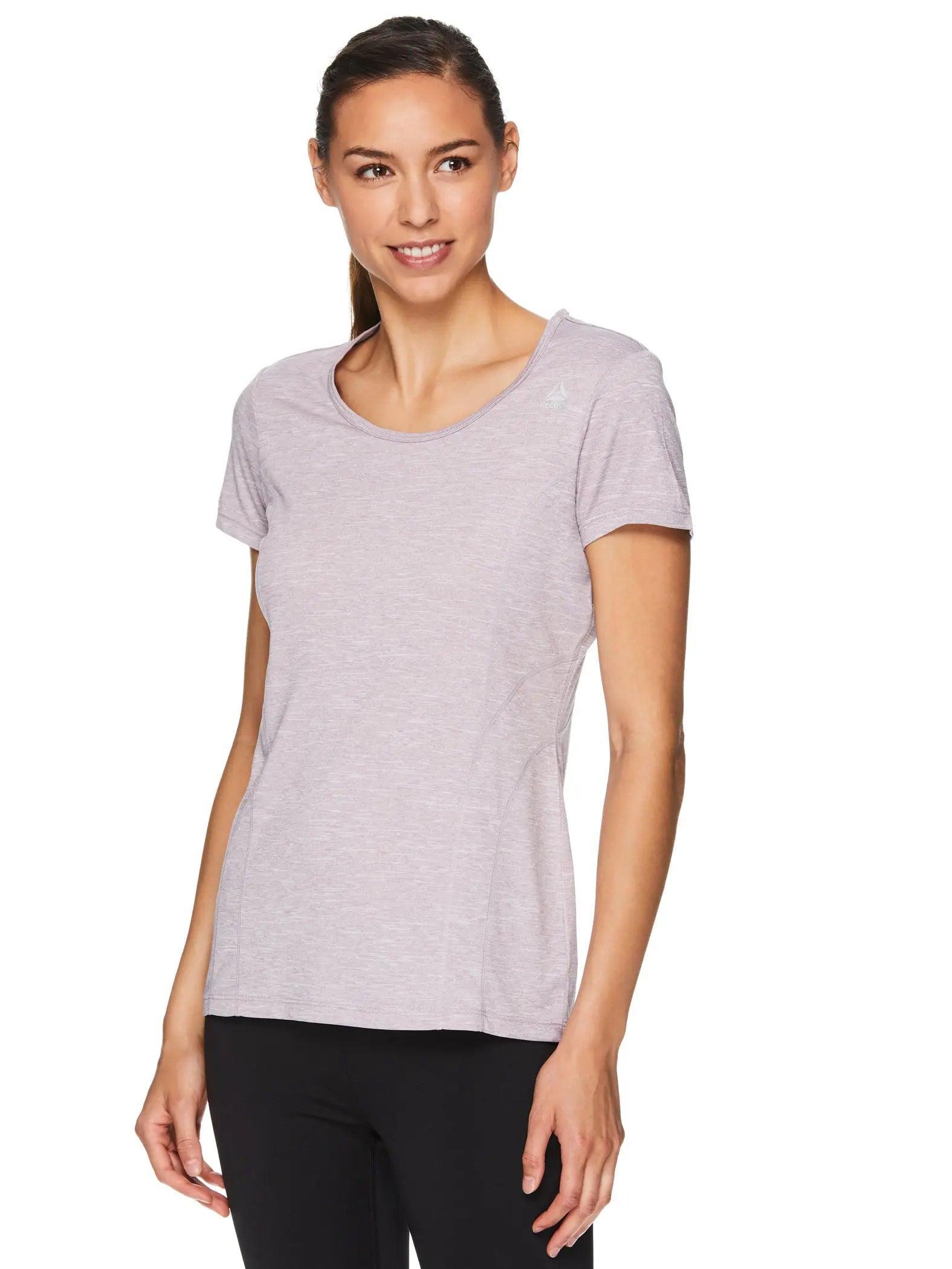 Reebok Women's Fitted Performance Variegated Heather Jersey T-Shirt Product Image