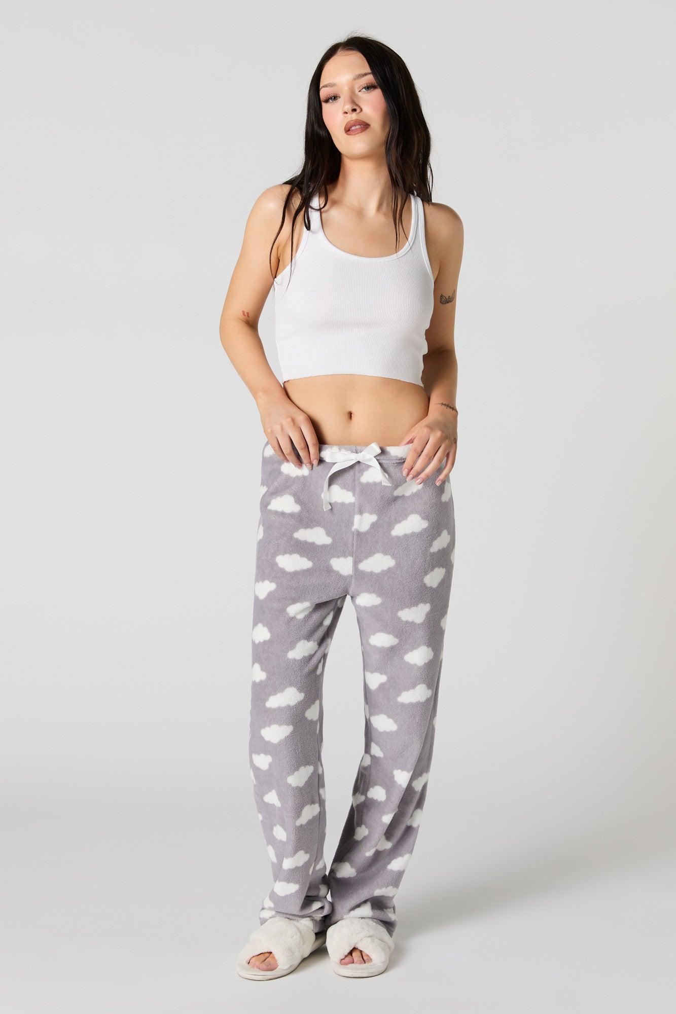 Printed Plush Pajama Pant Female Product Image