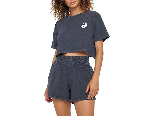 Spiritual Gangster Yin Yang Kaylee Crop Tee (Vintage ) Women's Clothing Product Image