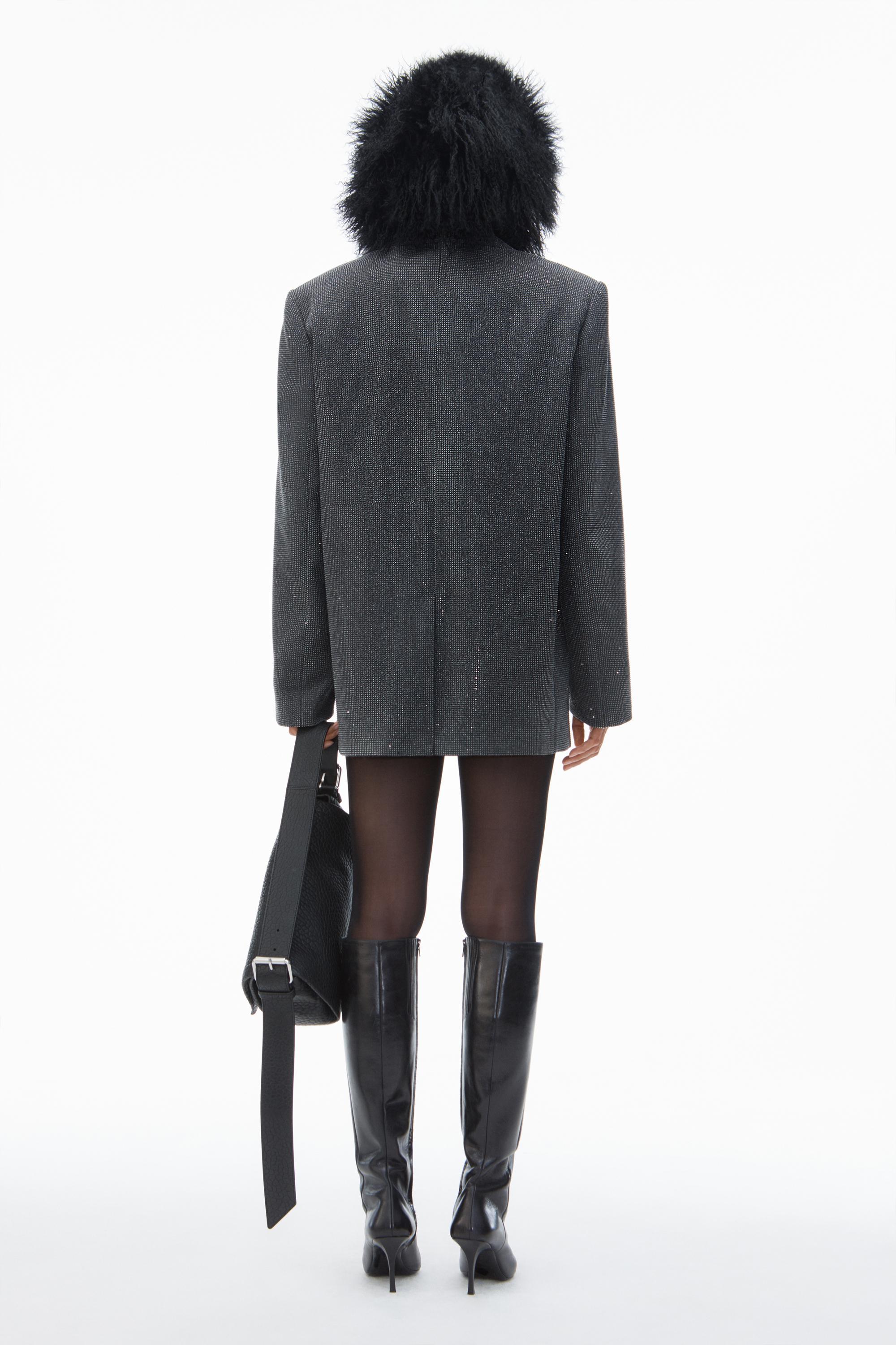 Boxy Oversize Blazer In Wool Will With Clear Bead Hotfix Product Image