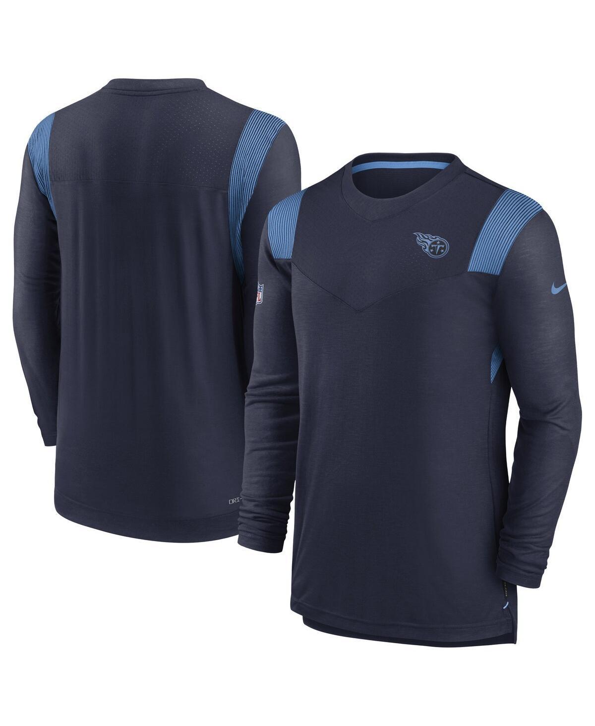 Mens Nike Navy Tennessee Titans Sideline Tonal Logo Performance Player Long Sleeve T-shirt Product Image