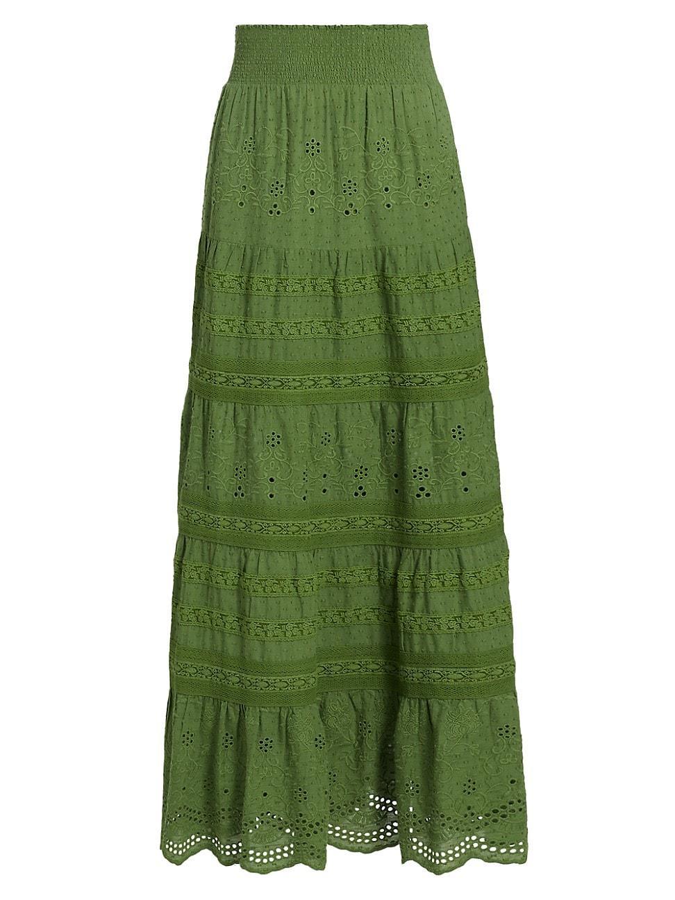 Womens Aisha Tiered Midi-Skirt Product Image