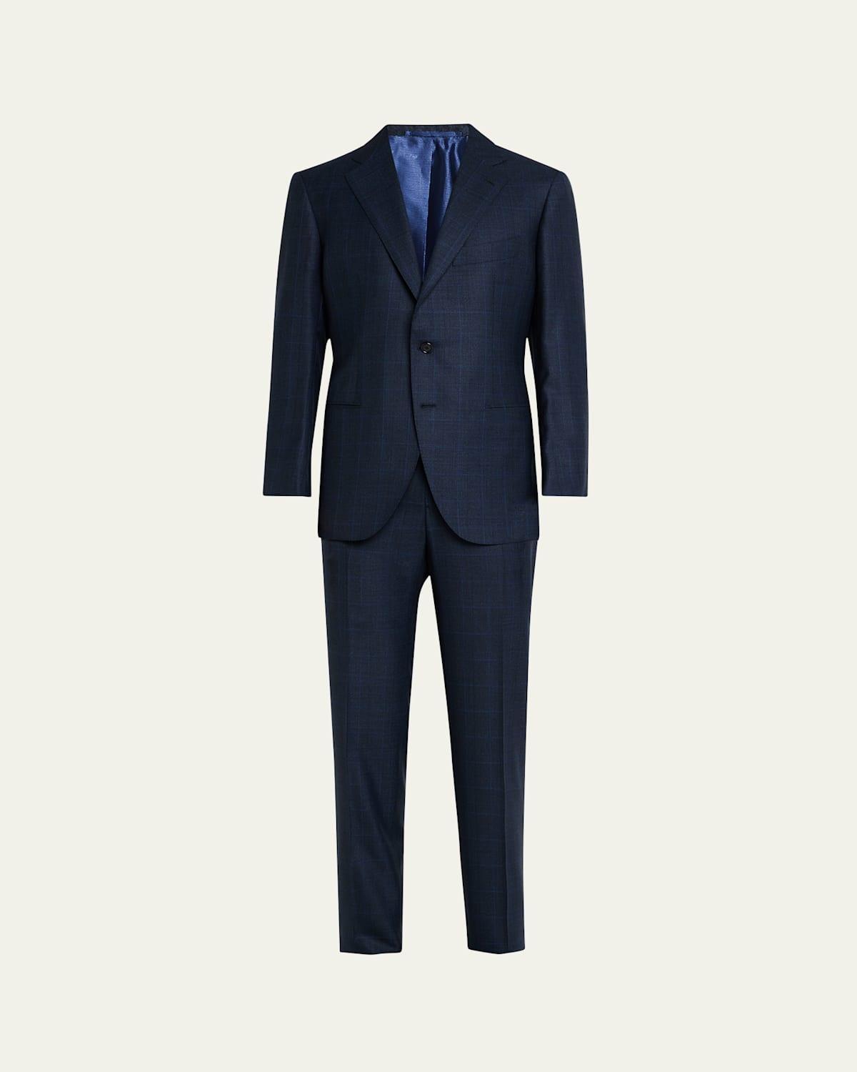 Mens Wool Plaid Suit Product Image