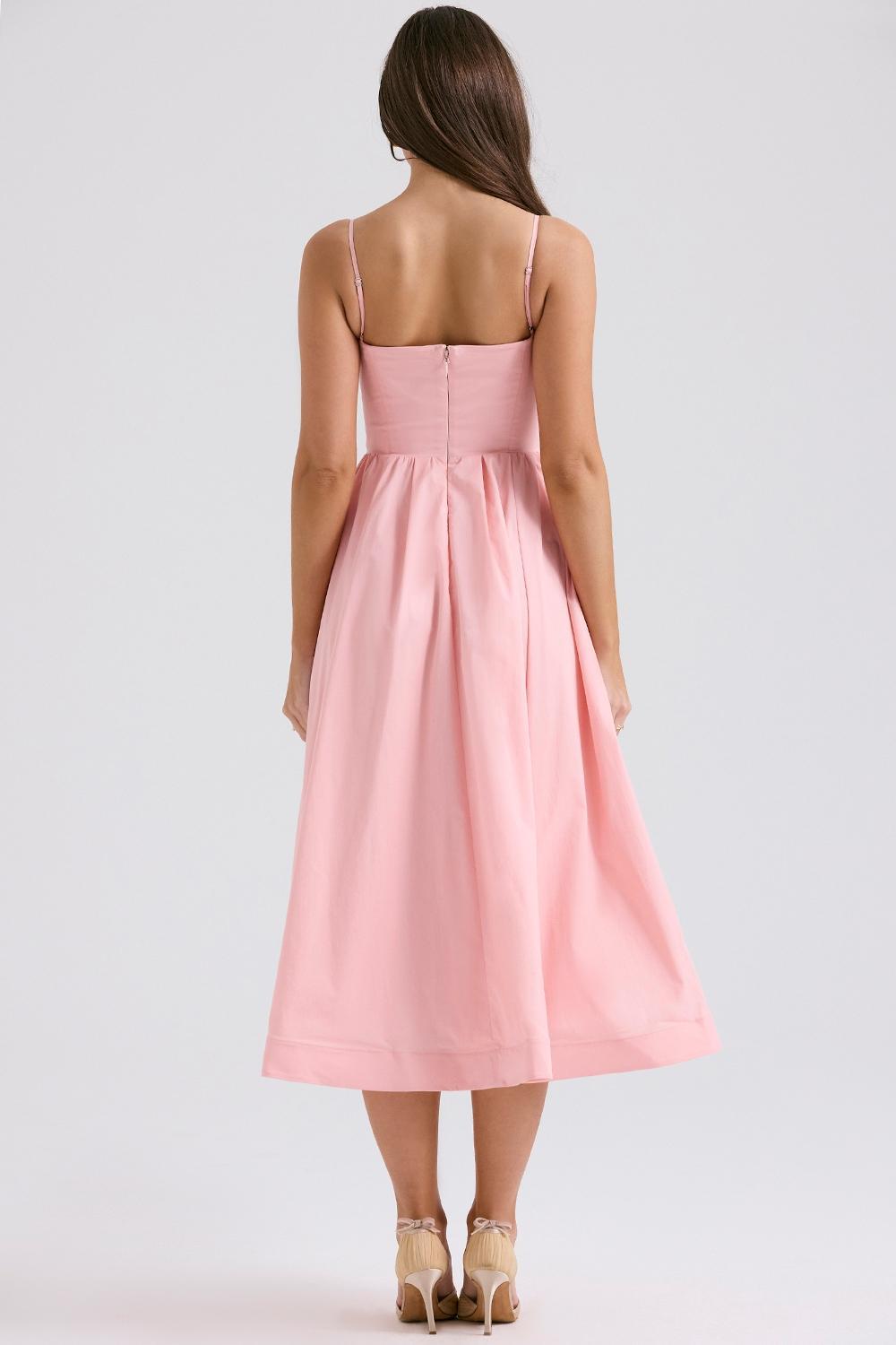 Lolita Rose Pink Cotton Corset Sundress Product Image