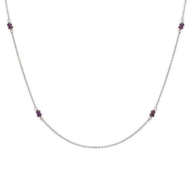 Gemistry Sterling Silver Gemstone Bead Station Necklace, Womens Product Image