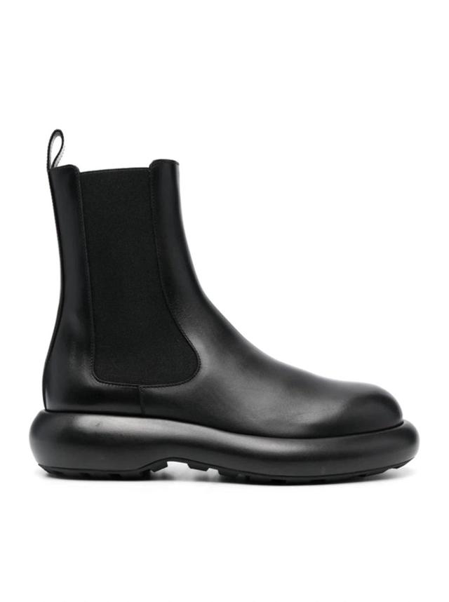 Low Heels Ankle Boots In Black Leather Product Image