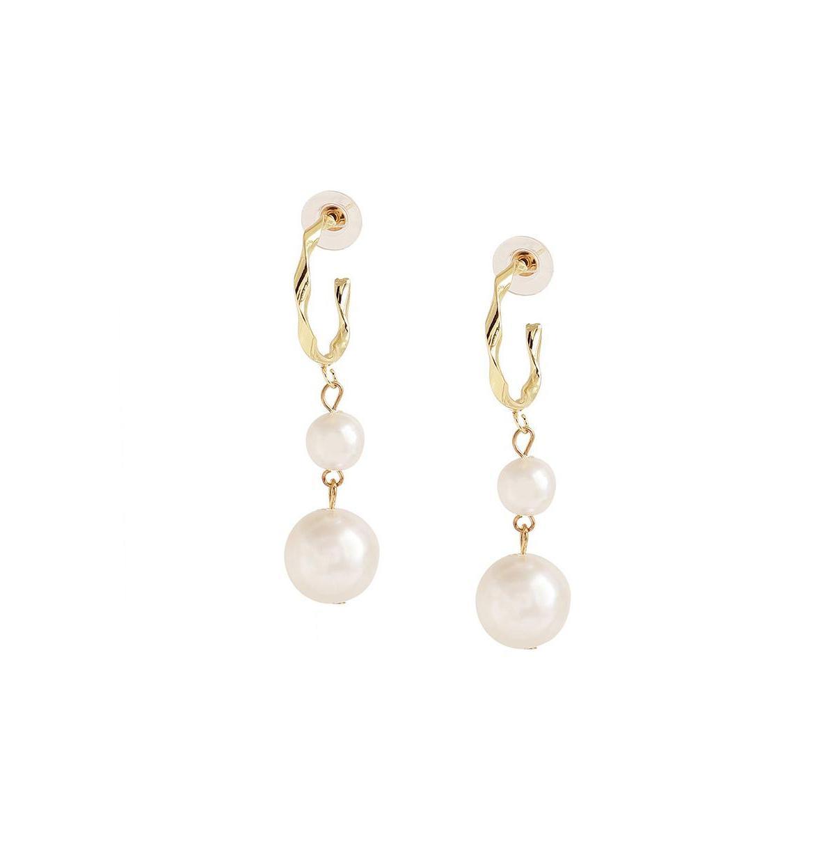 Sohi Womens Gold Snowball Drop Earrings Product Image