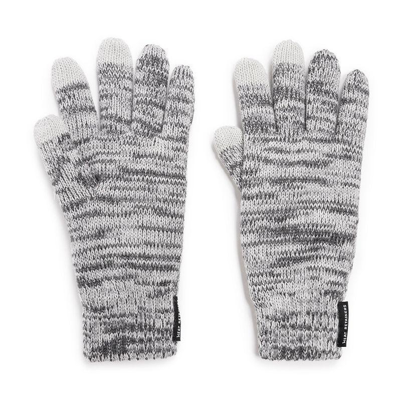 Womens MUK LUKS Heat Retainer Gloves, Medium Gray Grey Product Image