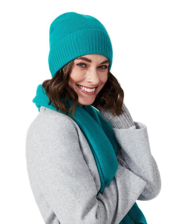 Style Republic 100% Pure Cashmere Womens Ribbed Cuff Beanie Product Image