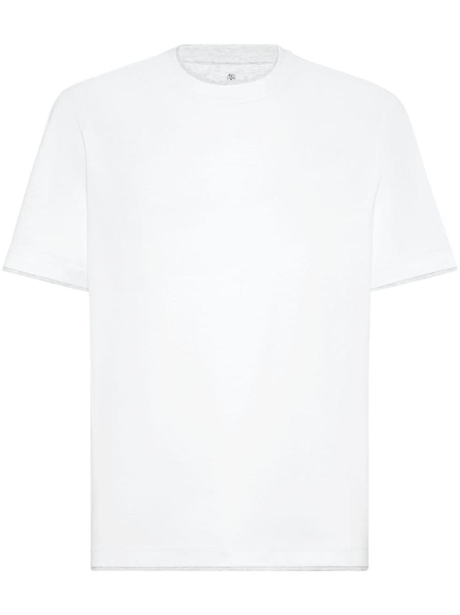 BRUNELLO CUCINELLI Contrastind Edges White T-shirt product image