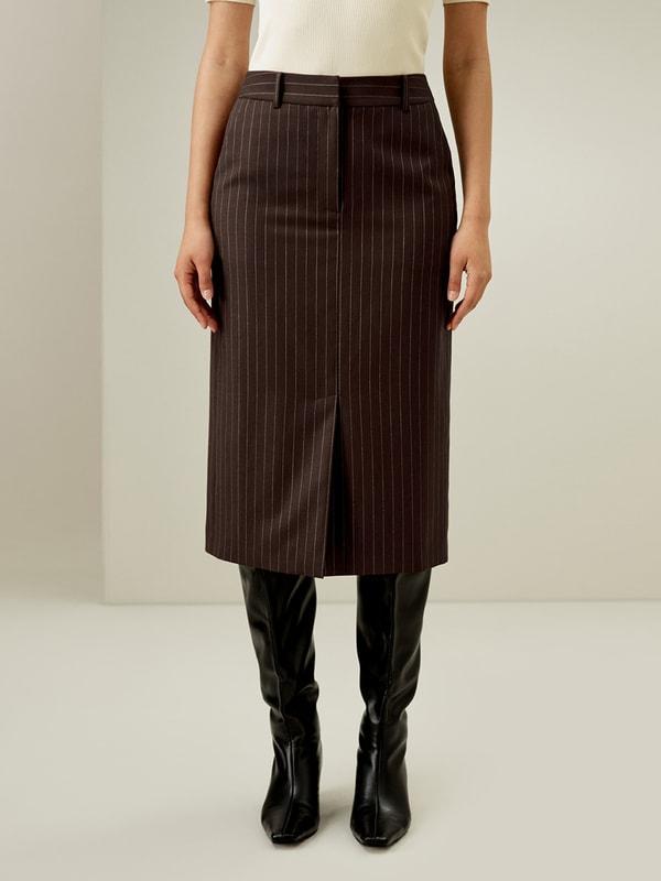 Pinstripe Midi Pencil Skirt Product Image