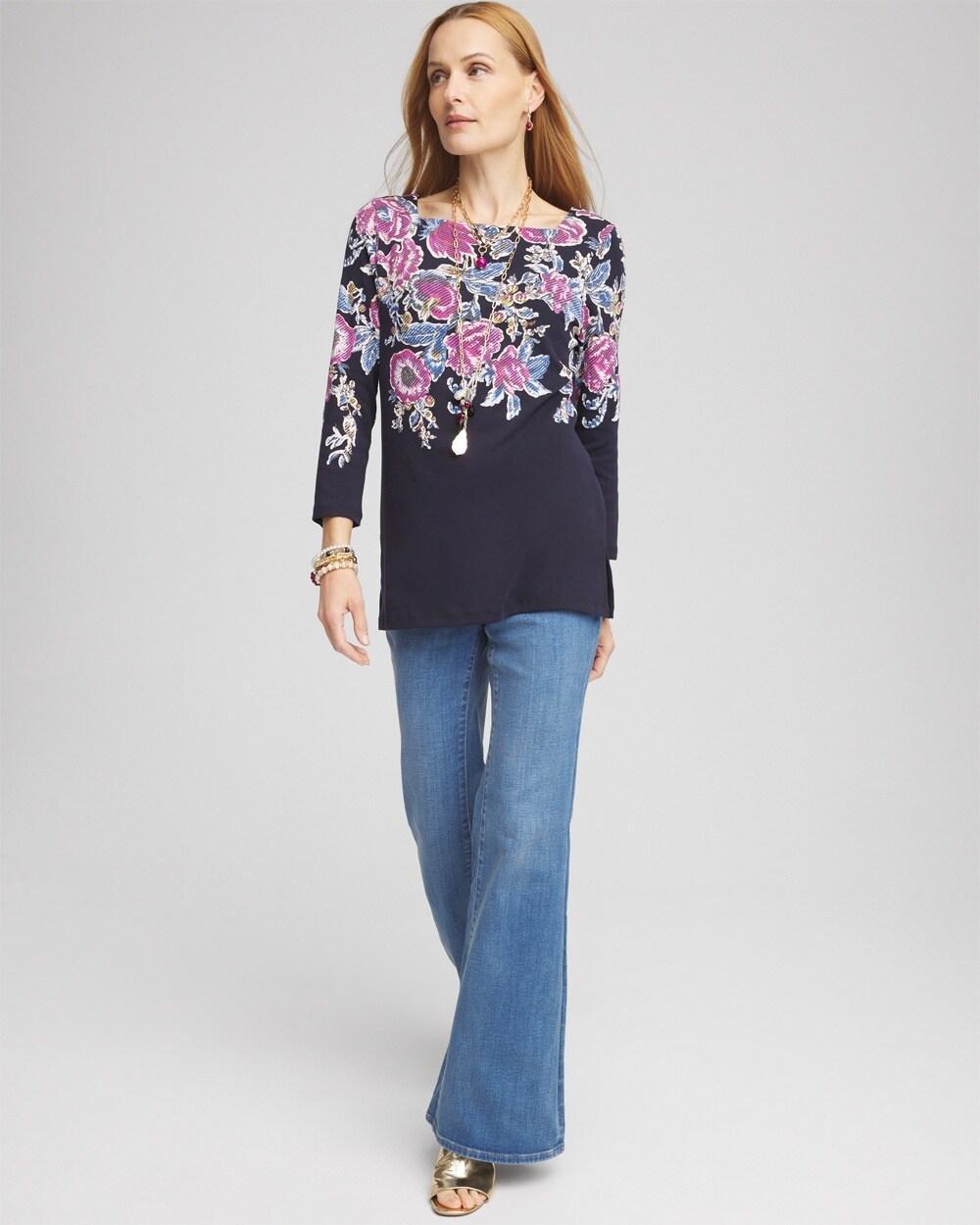 Floral Square Neck Tunic Product Image