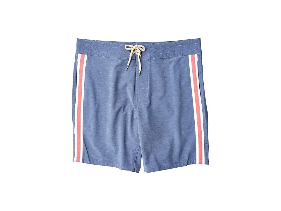 Faherty Retro Surf Stripe Boardshorts Red Stripe) Men's Swimwear Product Image