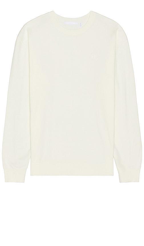 Helmut Lang Fine Gauge Crewneck Sweater in White. Size S. Product Image