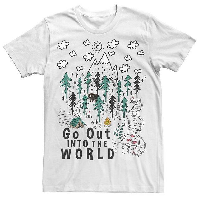 Mens Go Out Into The World Doodled Nature Tee Product Image