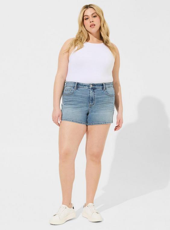 5 Inch Mid Rise Relaxed Denim Short Product Image