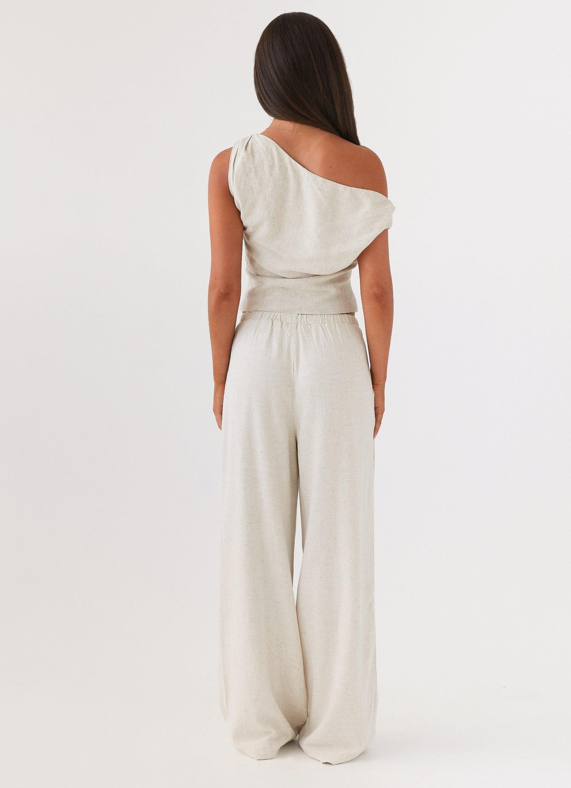 Fresh Face Linen Pants - Oatmeal Product Image