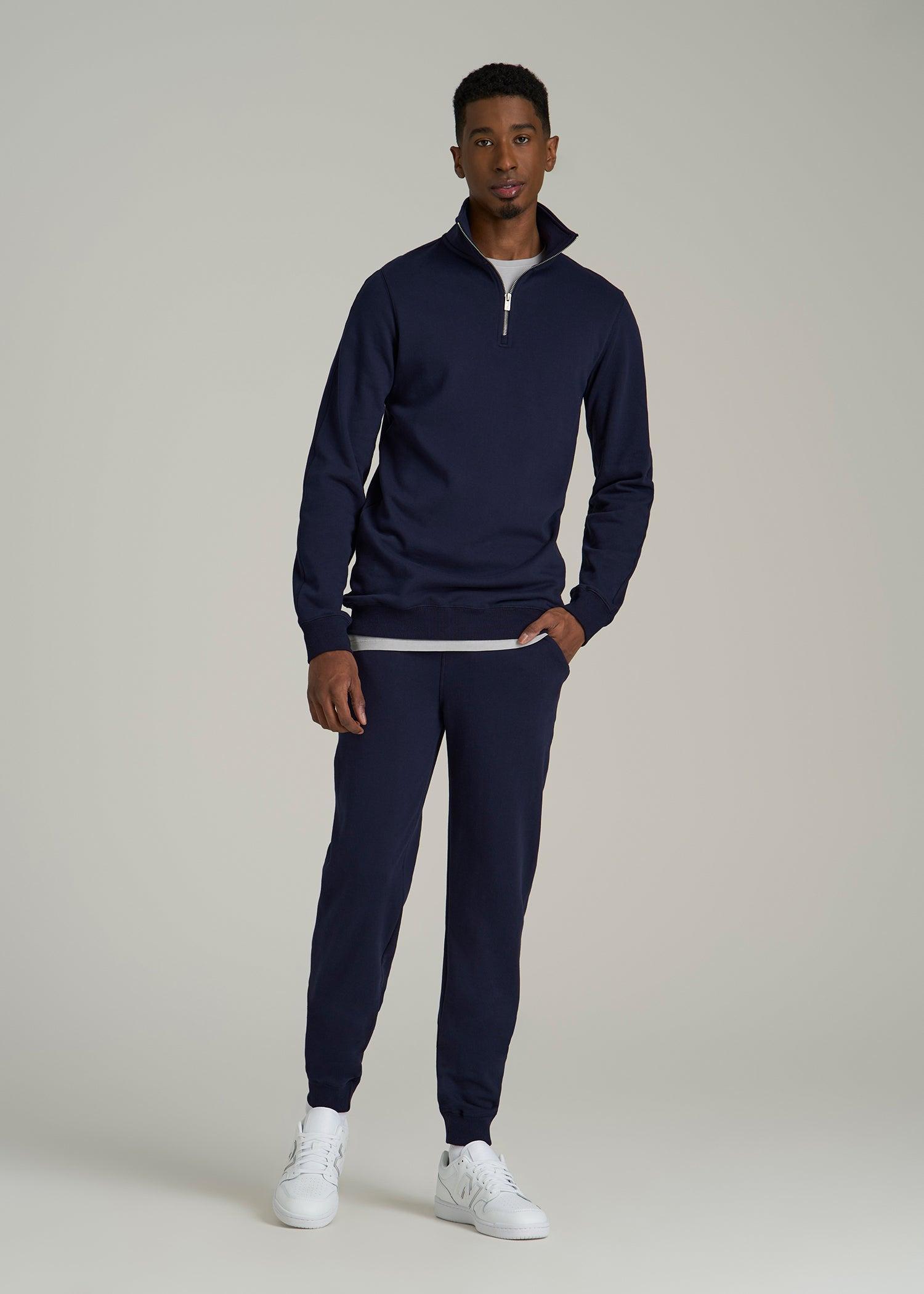 Wearever 2.0 French Terry Quarter-Zip Tall Men's Sweatshirt in Evening Blue Product Image