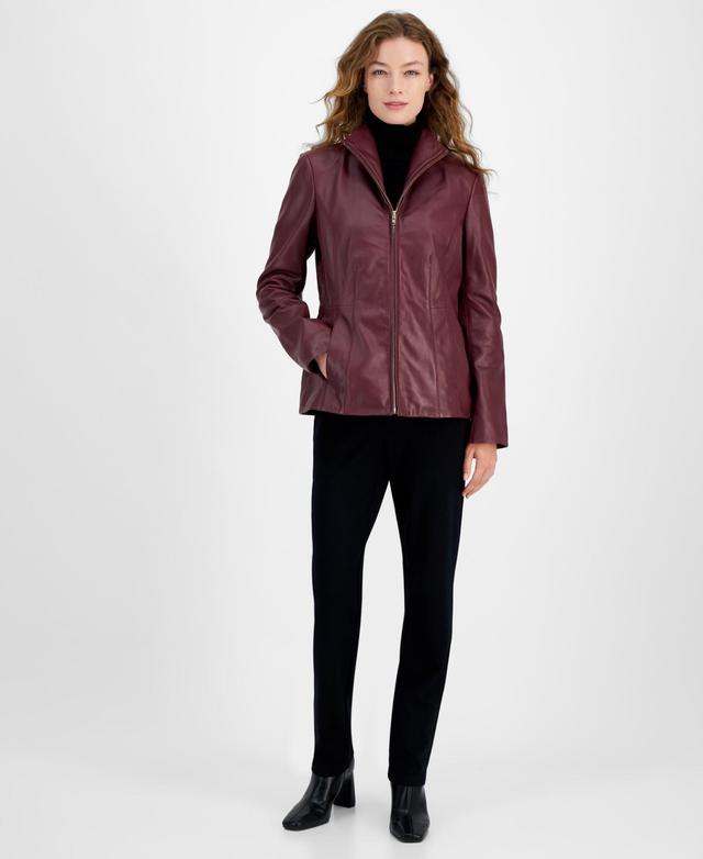 Cole Haan Womens Petite Leather Coat Product Image