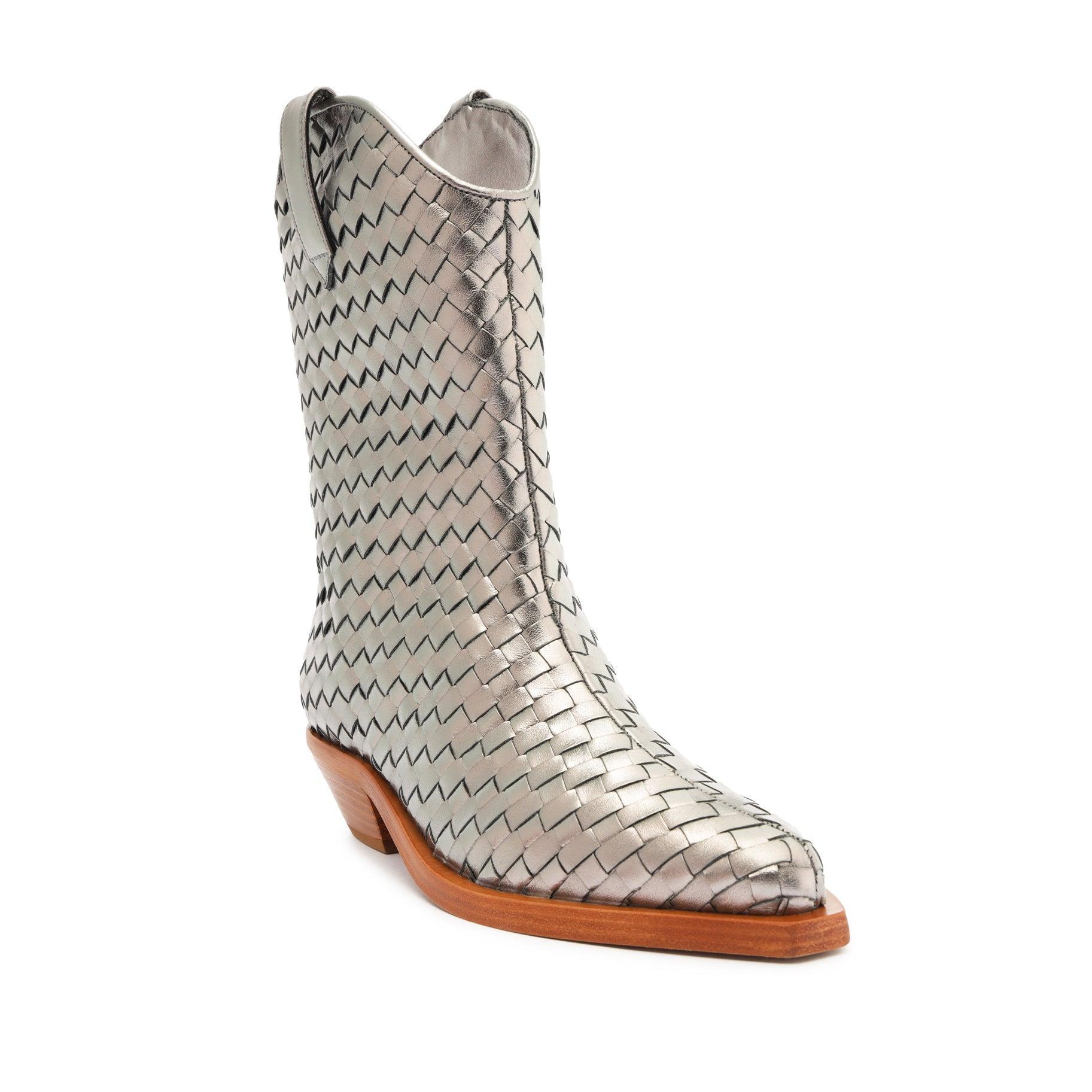 Cicera Woven Metallic Leather Bootie Product Image