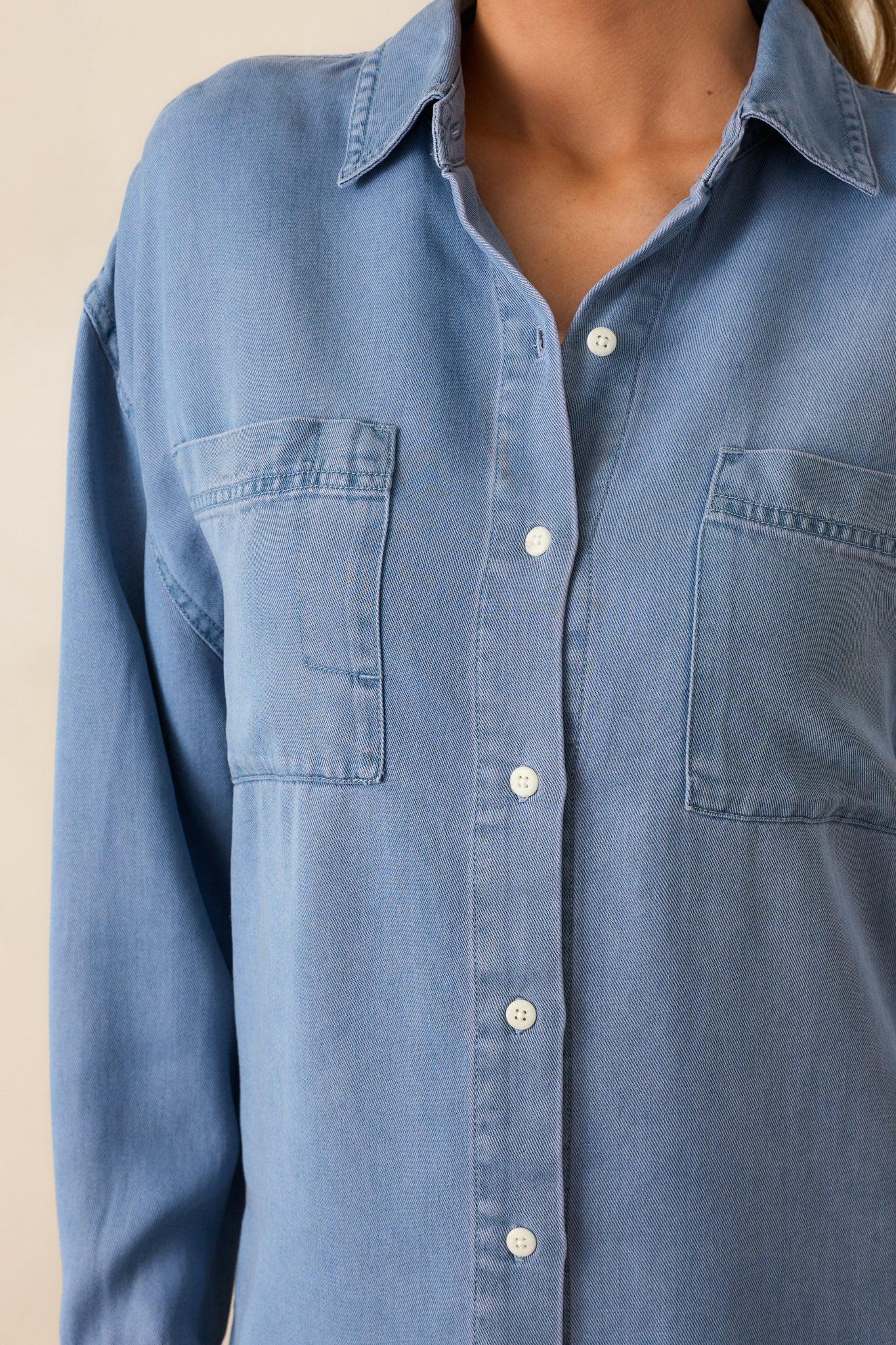 Z Supply Colbie Sun Bleached Chambray Top Product Image