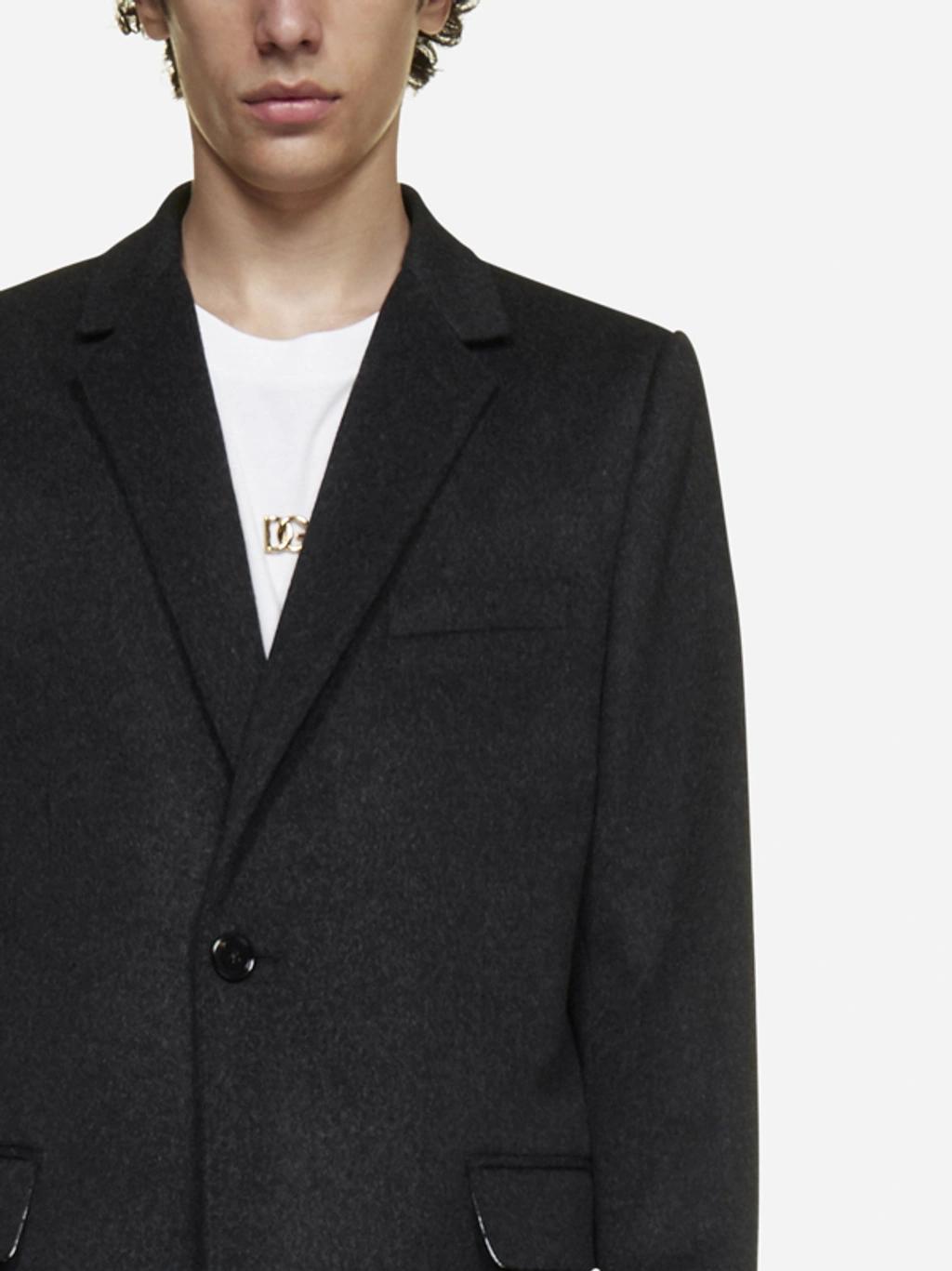 Wool And Cashmere Single-breasted Coat In Black Product Image