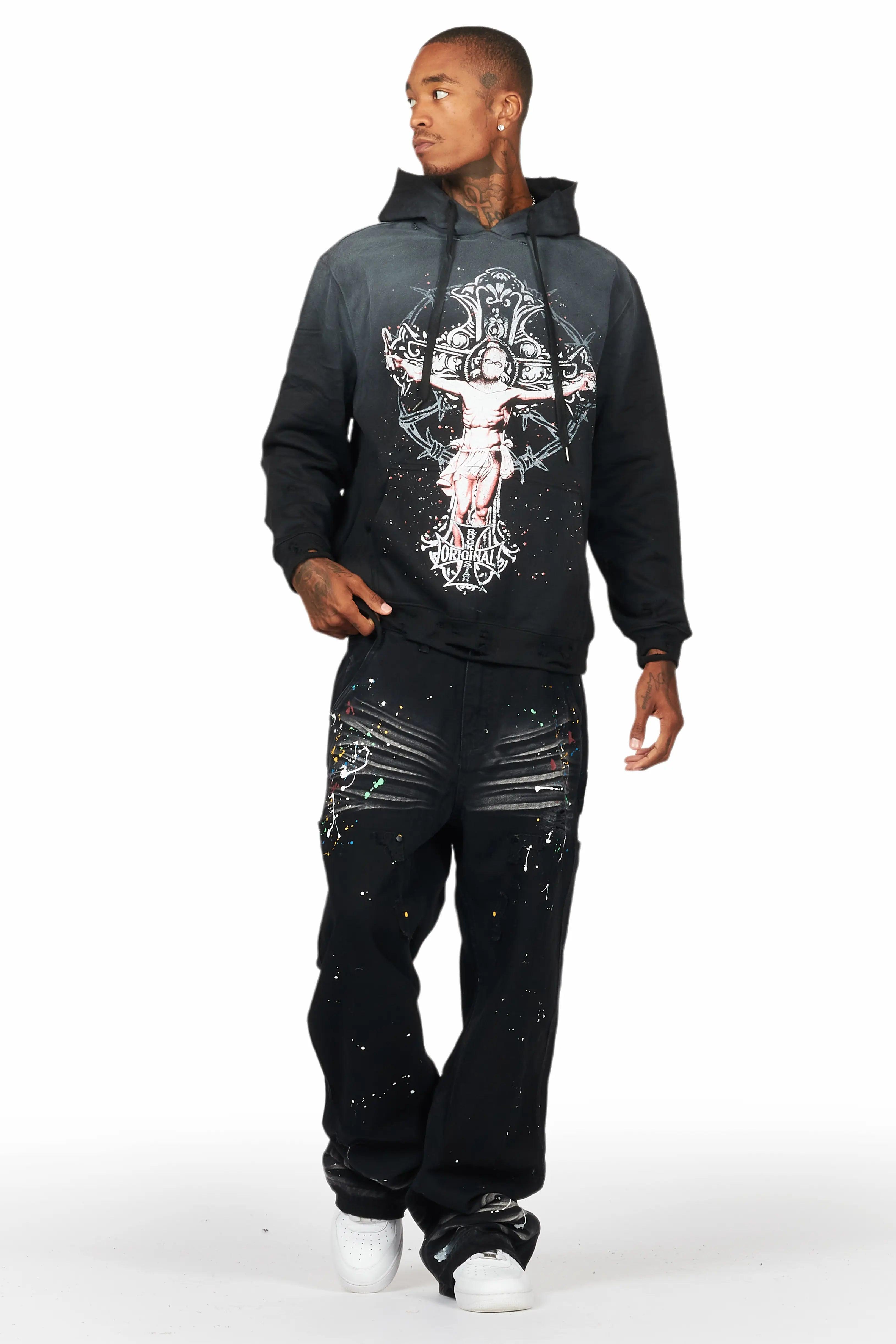 Naveen Black Baggy Fit Jean Male Product Image