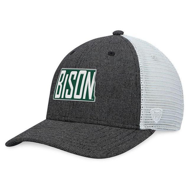 Mens Top of the World Charcoal/White NDSU Bison Townhall Trucker Snapback Hat Product Image