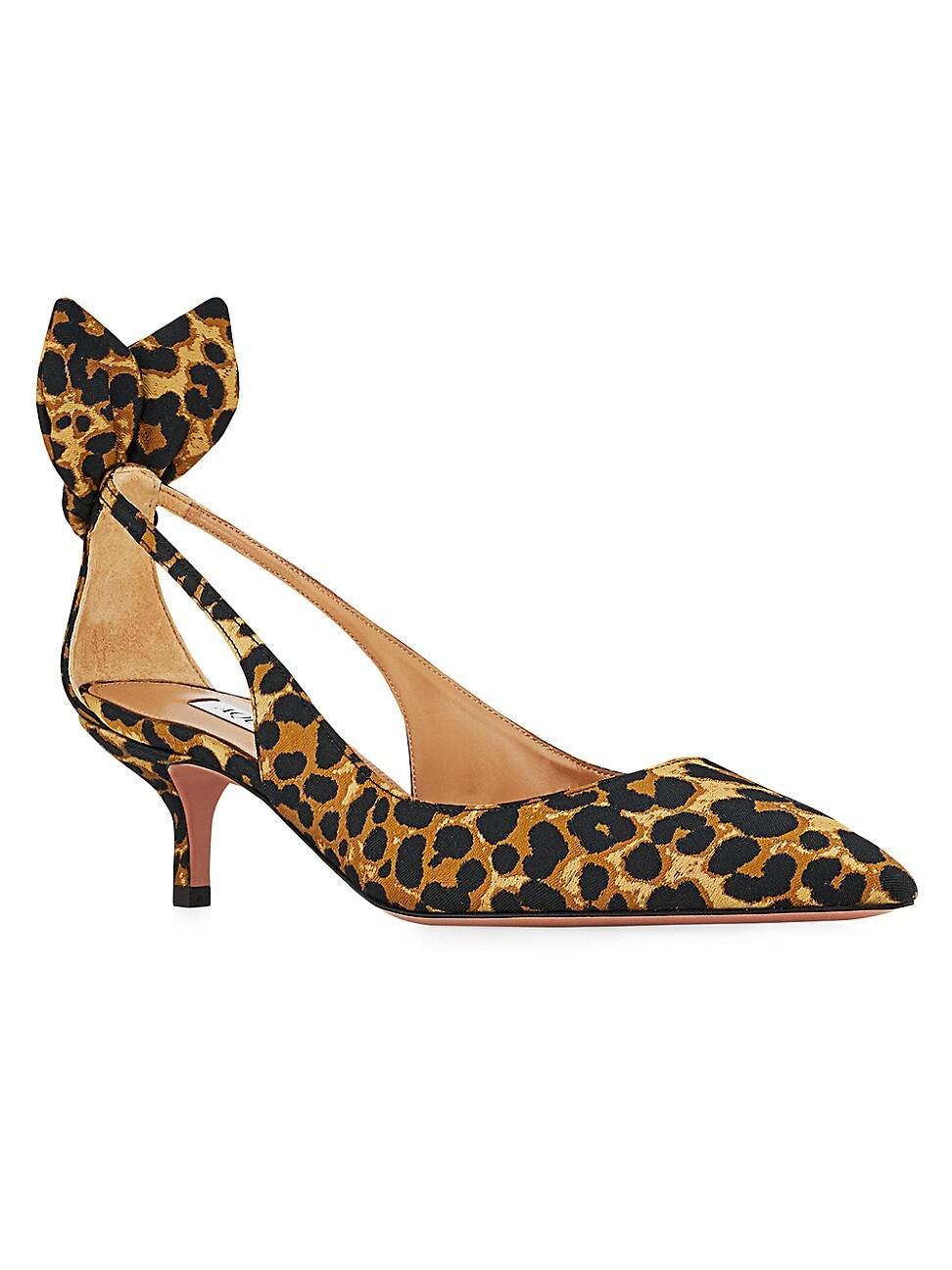 Womens Bow Tie 50MM Leopard Pumps Product Image