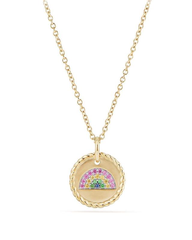 Womens Cable Collectibles Rainbow Necklace in 18K Yellow Gold with Pav Sapphires and Tsavorites Product Image