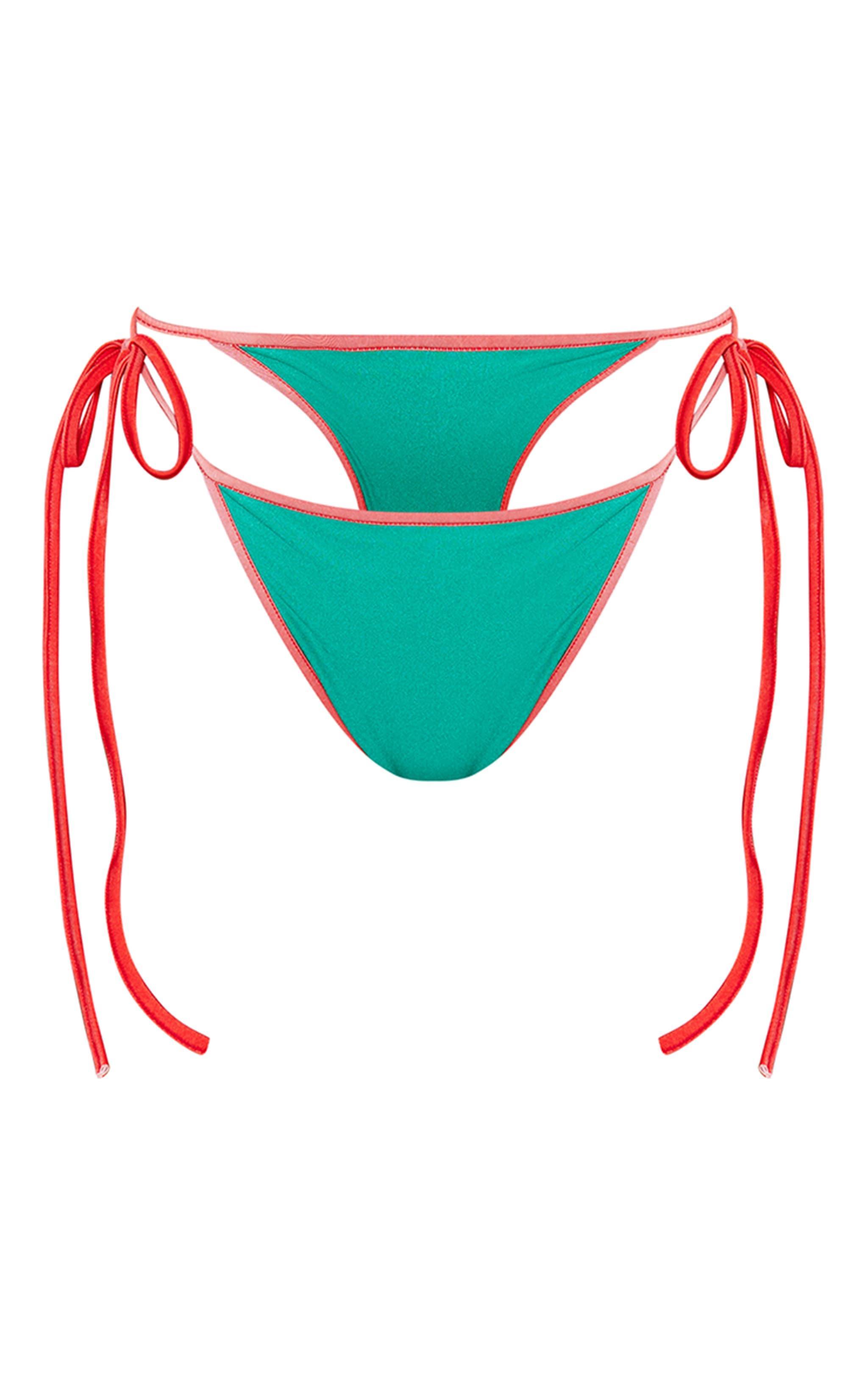 Green Portugal Tie Side Bikini Bottoms Product Image