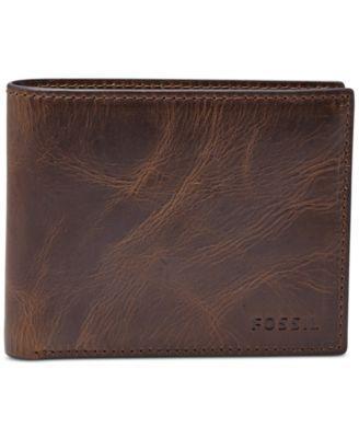 Fossil Mens Leather Bifold Wallet Collection Product Image