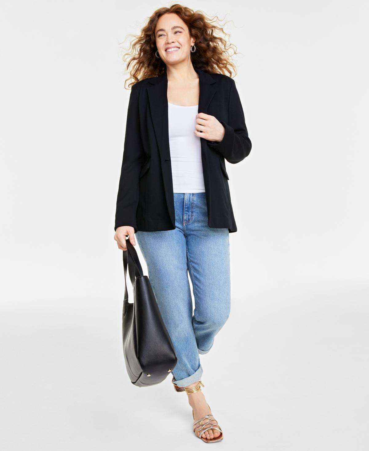 Womens Solid Longline Blazer, Created for Macys Product Image